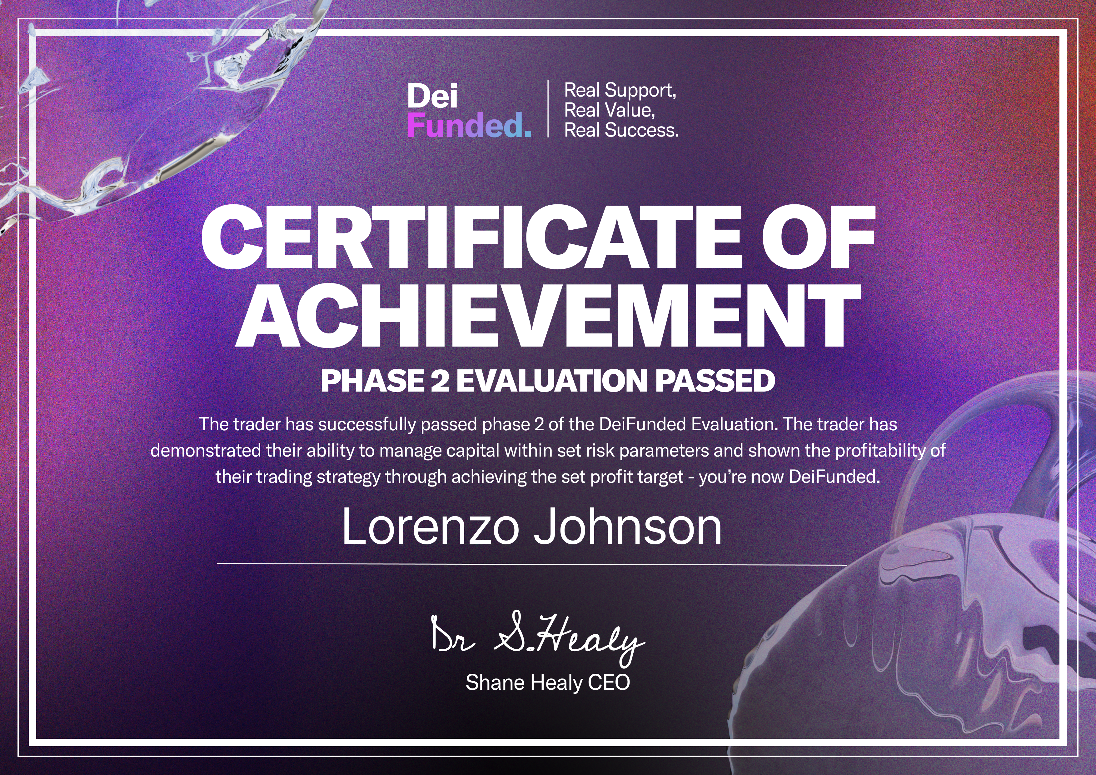 Lorenzo Certificate 1