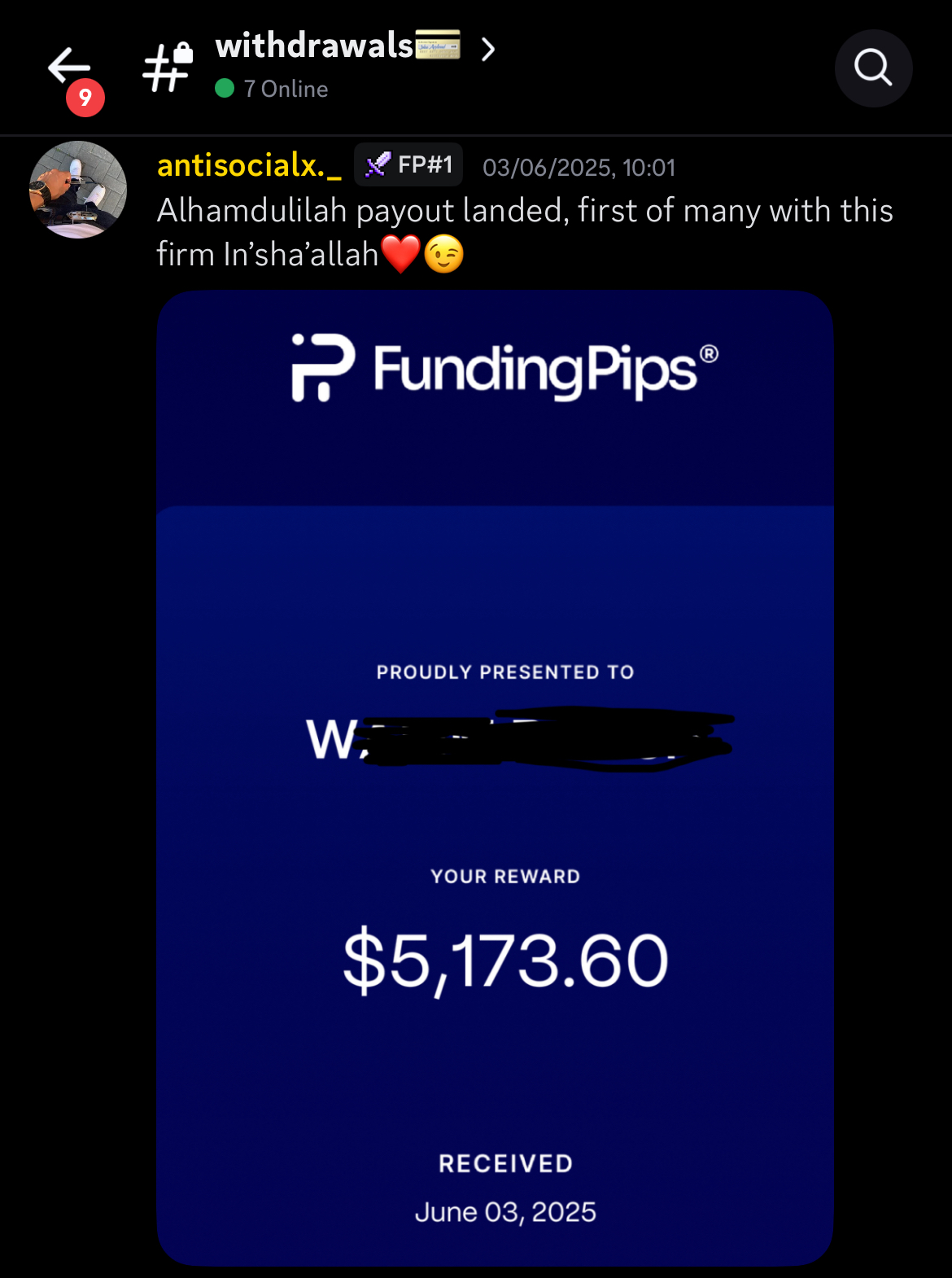Member Payout 7
